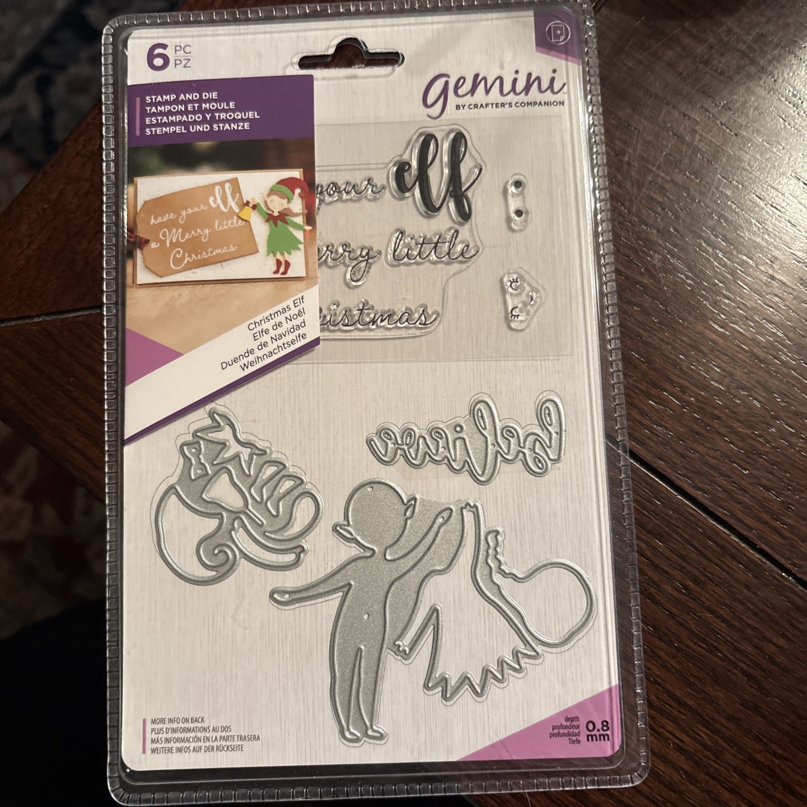 Gemini By Crafters Companion Stamp And Die Set. Christmas Elf. Brand New. 6pc