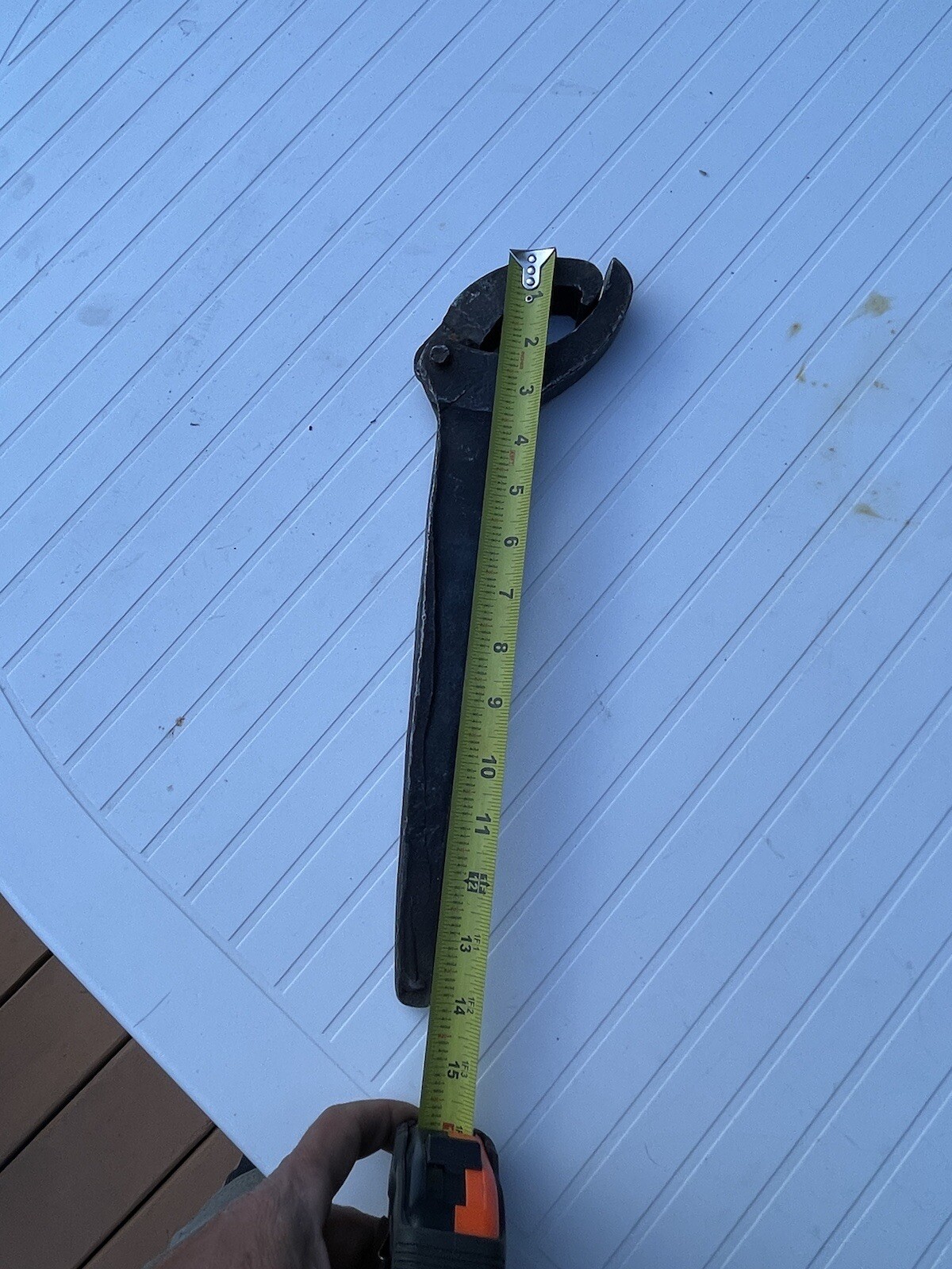 Antique Hand Forged Tools 15” Adjustable Hook Spanner Wrench Steampunk.