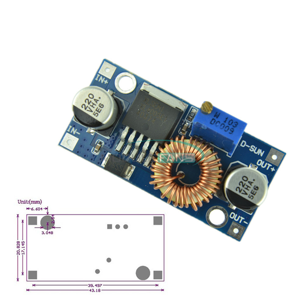 5A XL4015 DC Step Down Adjustable Power Supply Module LED Li-ion Charger Board