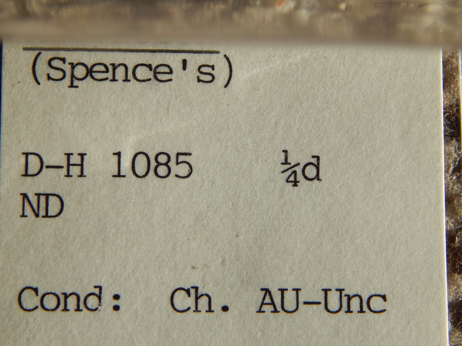 Middlesex Spence D&H 1085 Token Uncirculated CHOICE with Huge Error