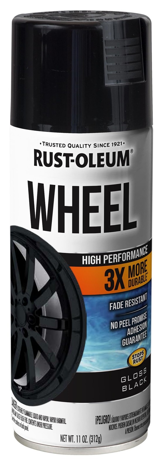 Rust-Oleum 368076 High Performance Wheel 11 Ounce (Pack of 1), Gloss Black