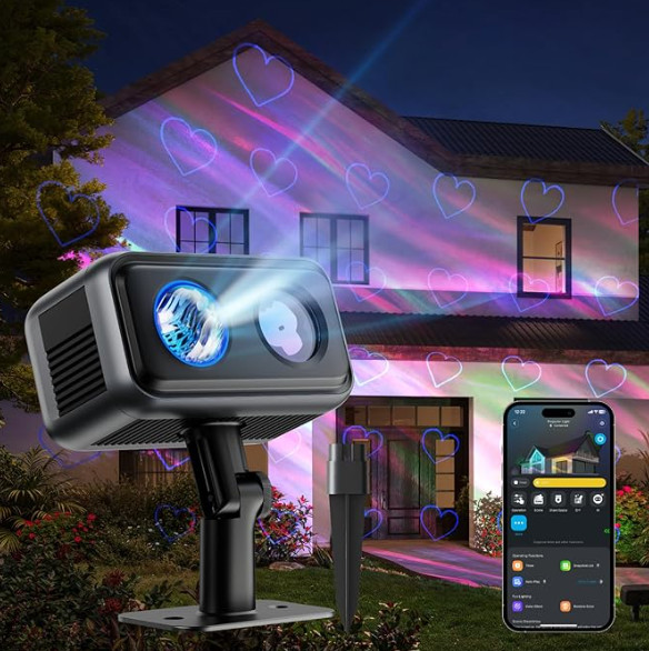 Govee Outdoor Projector Light, Upgraded Aurora Star Projector with 16 RGB Patter