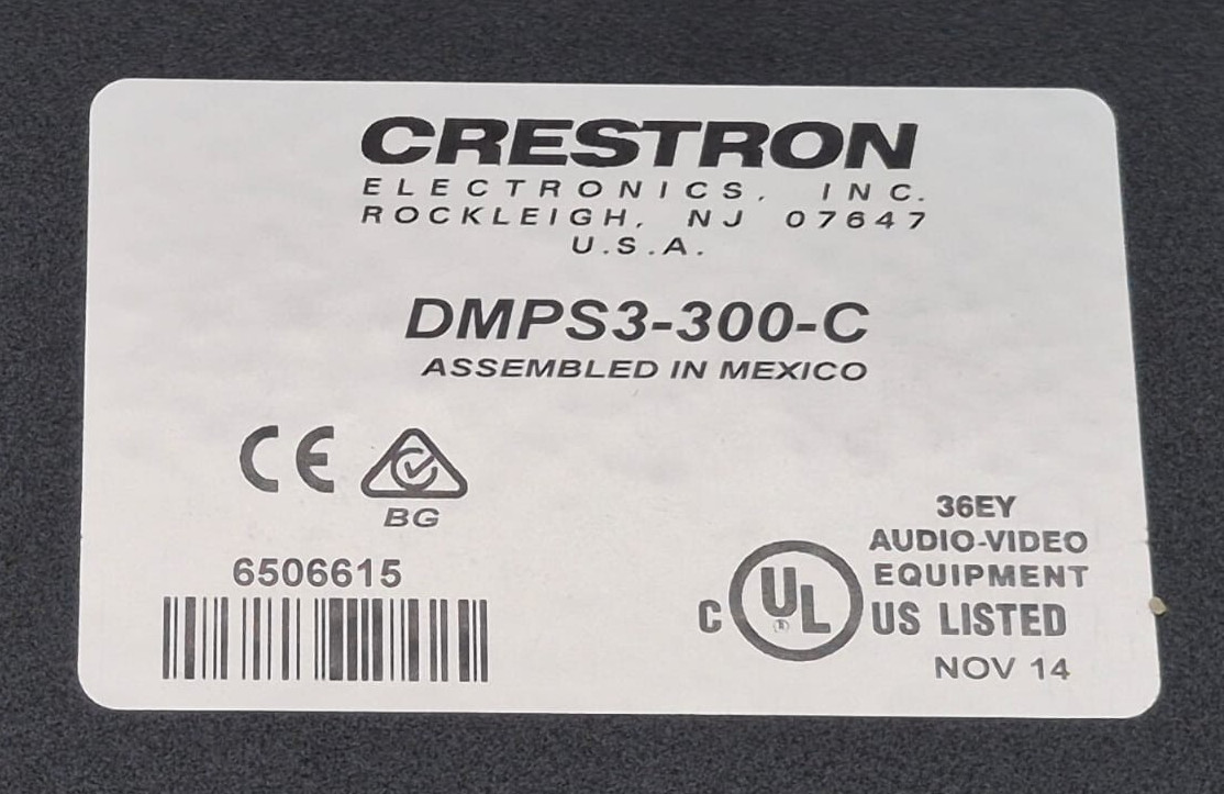 Crestron DMPS3-300-C 3 Series Professional Digital Media System W/ Power Cable