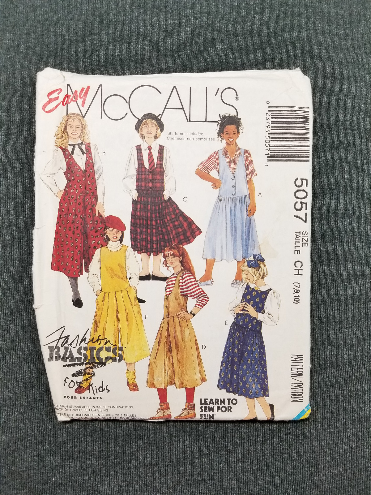 McCall's Pattern #5057 ~ Jumpers / Dresses ~ Child Girls 7 8 10 ~ FF/UC