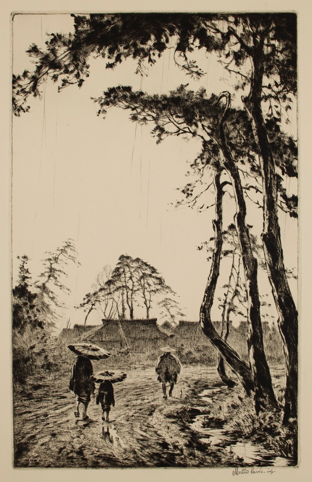 Clearing Rain Evening, Japan : Martin Lewis : 1927 :  Archival Quality Art Print