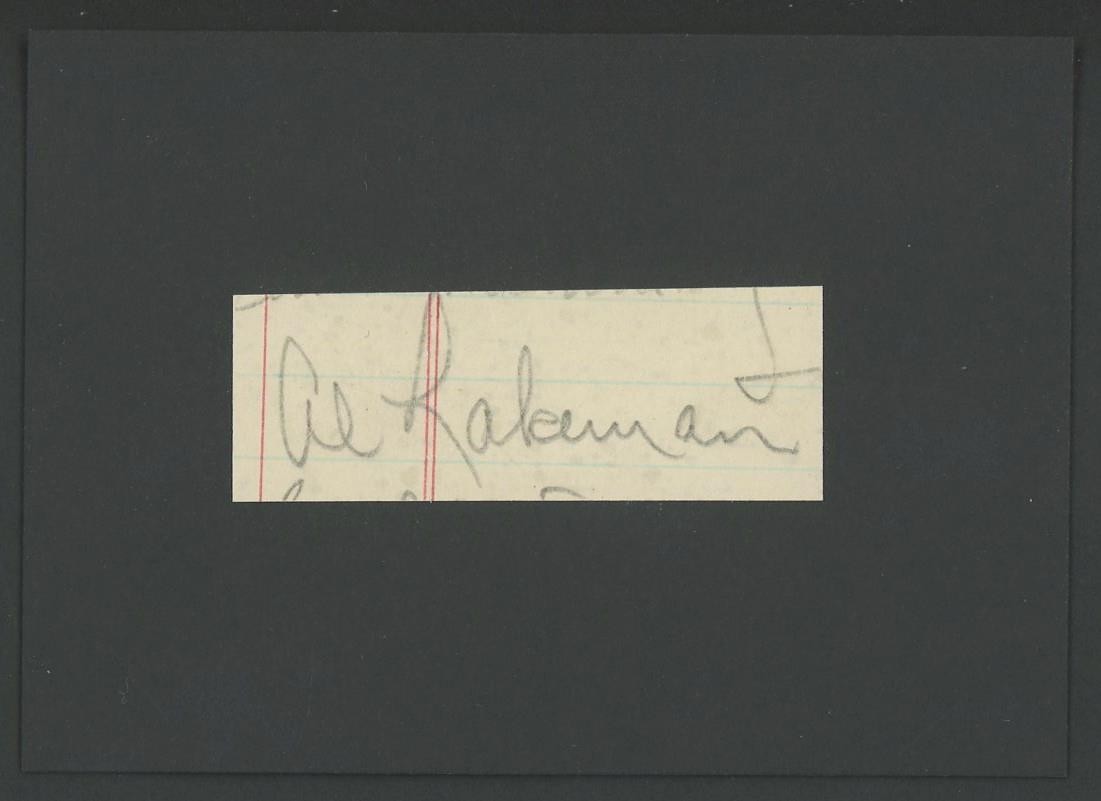 AL LAKEMAN (1918-1976) autograph cut | Reds/Phillies/Braves/Tigers - signed!
