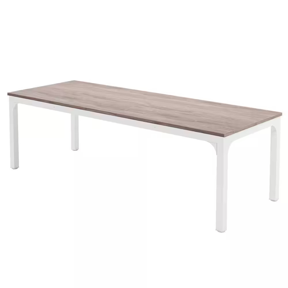 Moronia 78.7 In. Rectangular Natural and White Wood 2-Person Computer Desk with