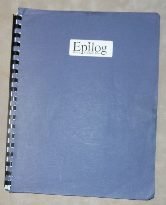 Epilog Summit 2000 Laser Engraver Instructions Operation Manual