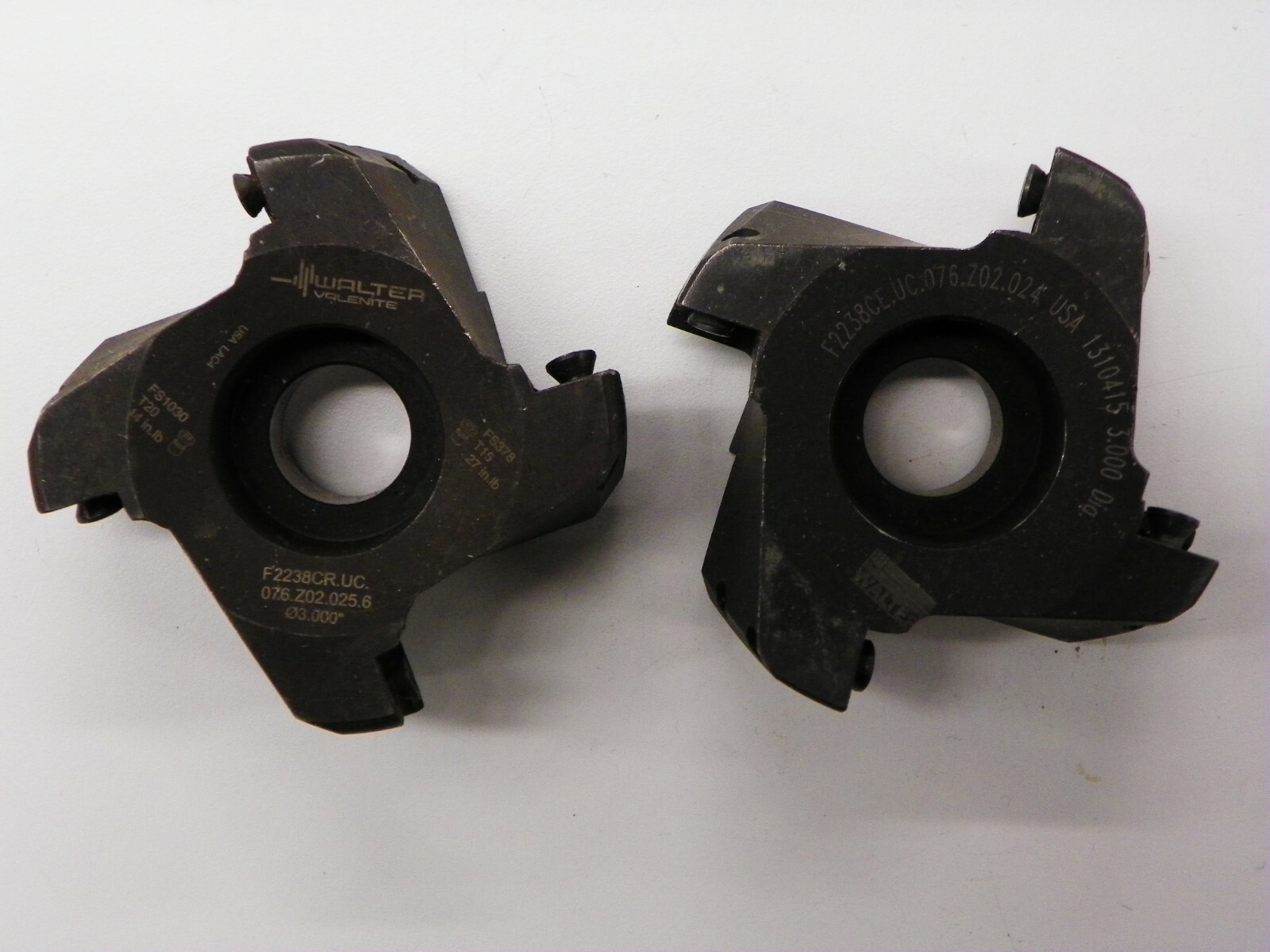 2 PIECES. WALTER #F2238 MILLING CUTTER FRONT PIECE   E091