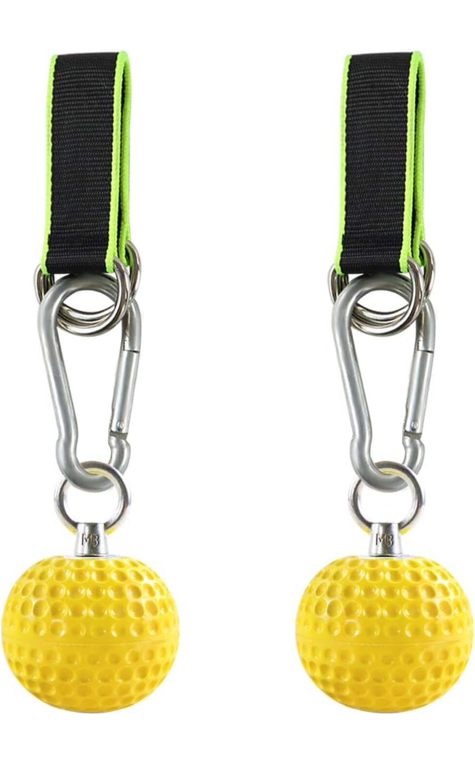 Climbing Pull up Power Ball Hold Grips W Straps Non-Slip Hand Strength Yellow