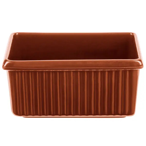 TableCraft CW1530CP Cold 3 qt. Aluminum Rectangle Serving Bowl - Copper