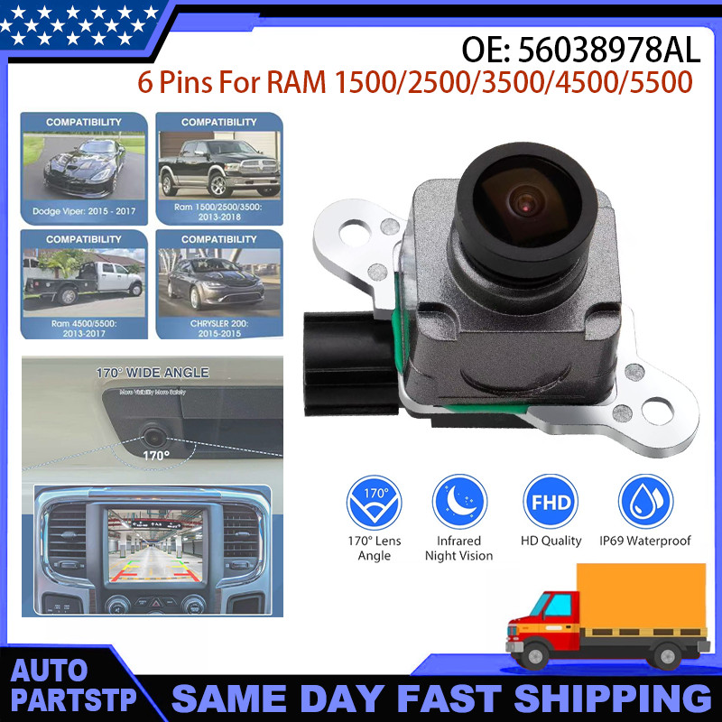 56038978AD Backup Camera fits Dodge Ram 1500 2500 3500 2013-15 Dynamic Lines