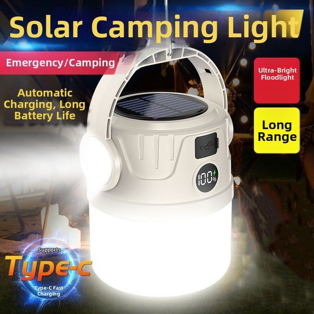 Efficient Solar Charging Camping Light with 4 Lighting Modes for Travel