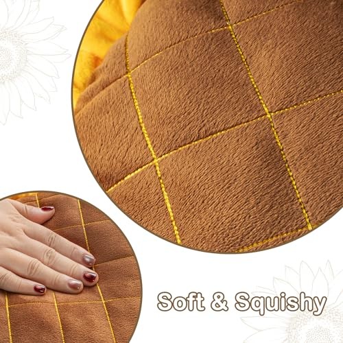 Set of 2 Sunflower Pillow, 3D Decorative Throw Pillow, 20.4"& L+M (Pack of 2)