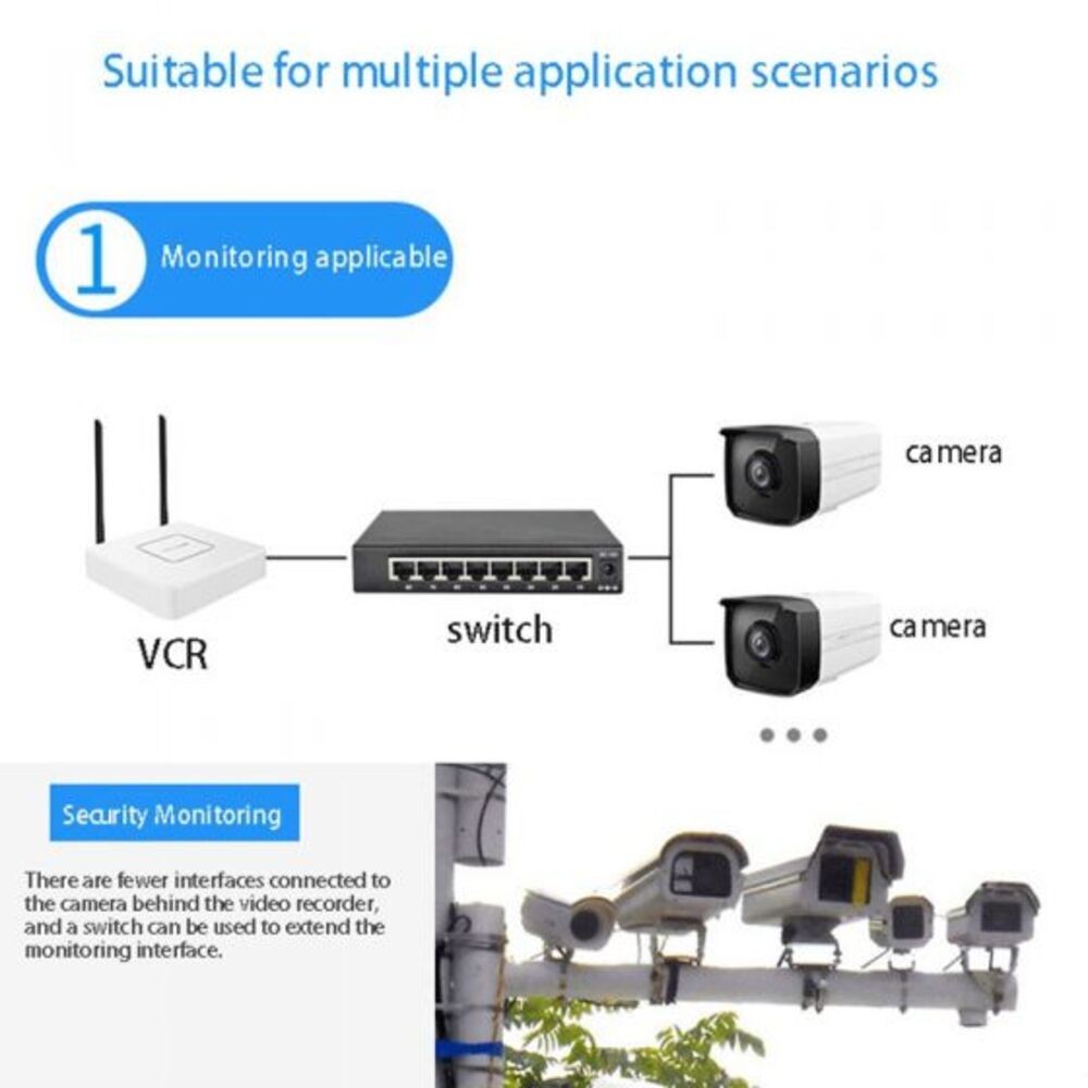 1008D Gigabit Network Switch for PC Laptop (Black)