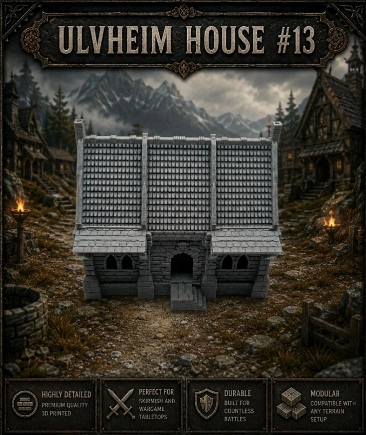 Ulvheim House 13 -28mm Scale -Ulvheim Village Set -D&D -Pillage -Wargaming