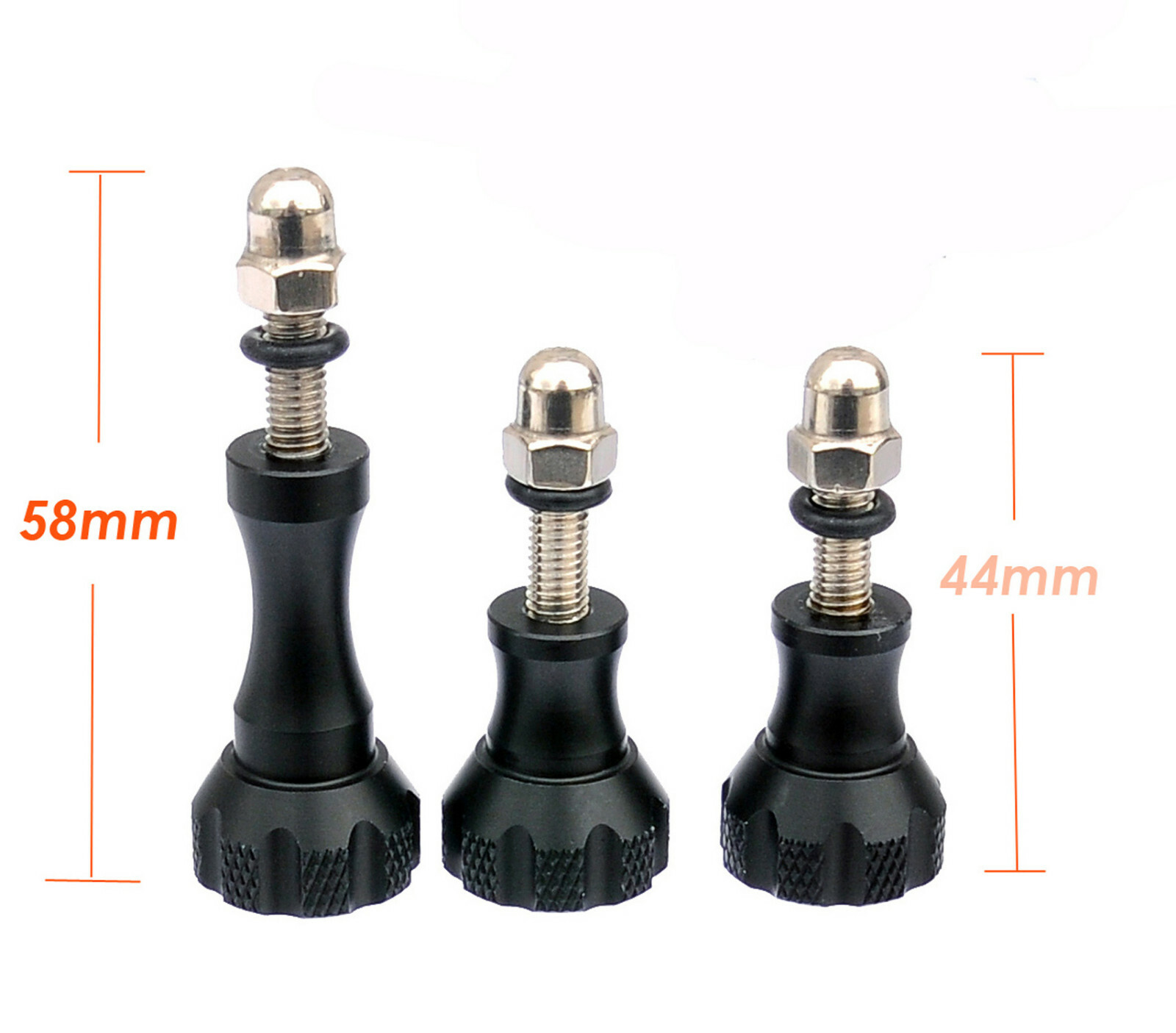 Black CNC Aluminum Tool Thumb Knob Bolt Screw Set (3Pcs) GoPro Hero 10 9 8 7
