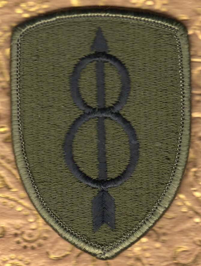 👀😍🤔👍  US Army 8Th Infantry Division Patch  Subdued/Green - Free USA Shipping