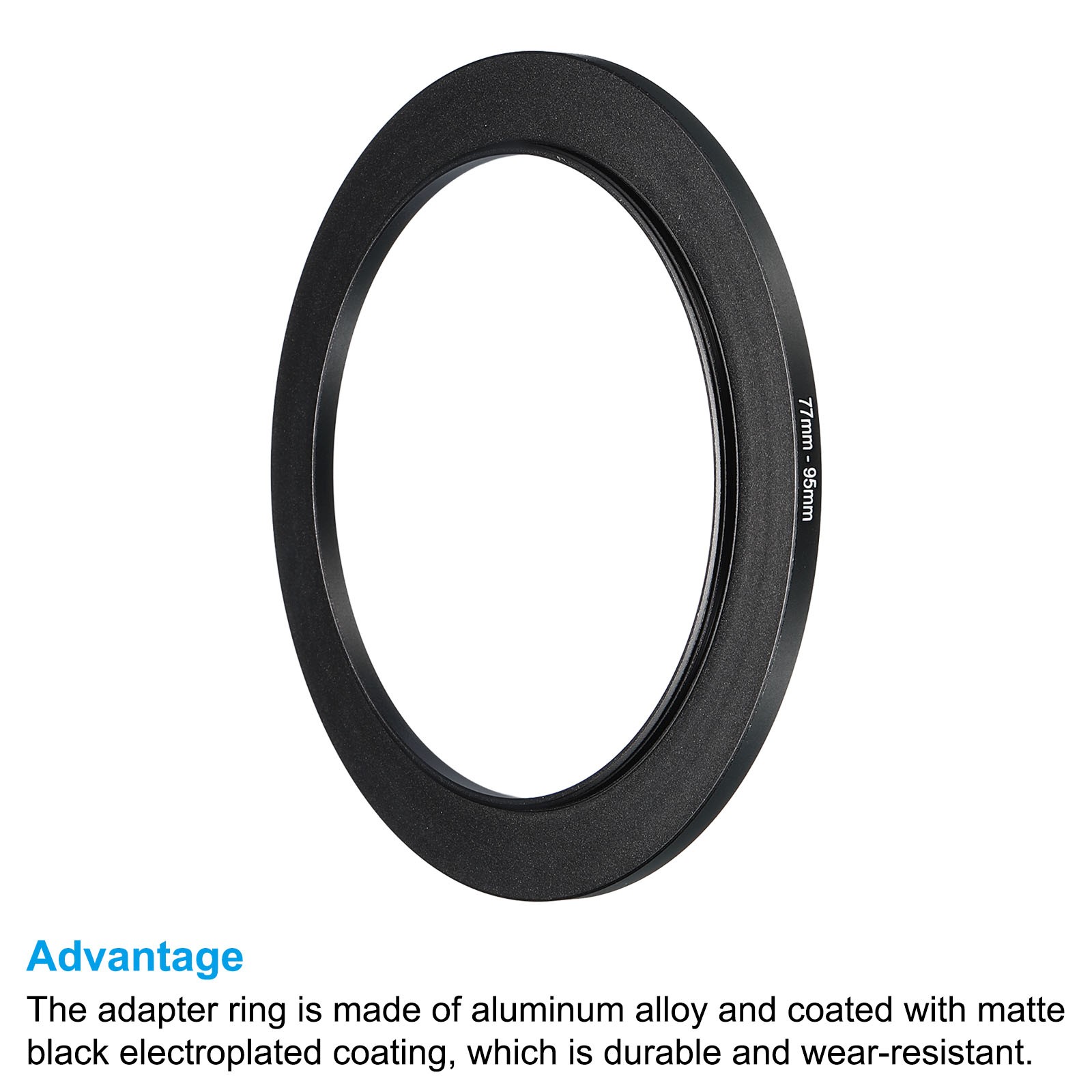 77mm-95mm Metal Step Up Ring Camera Len Filter Adapter Ring Aluminum Black