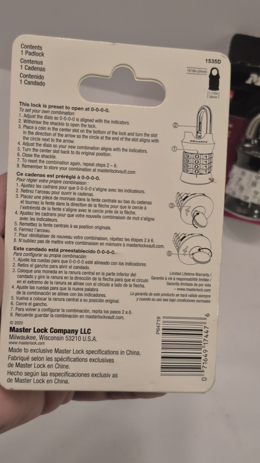 2 Master Locks 1535D | Customizable Combination Padlocks New