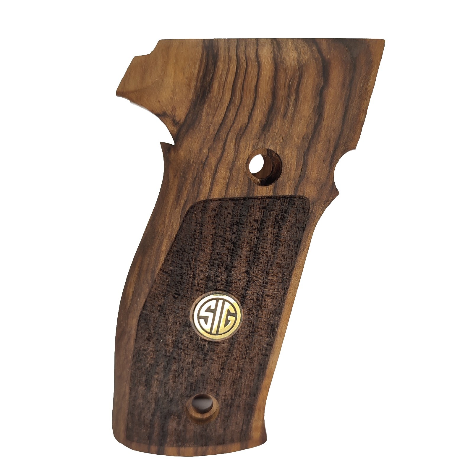 NEW SIG P226 Wooden Gun Grips Set Turkish Walnut Checkered Custom Metal Logo
