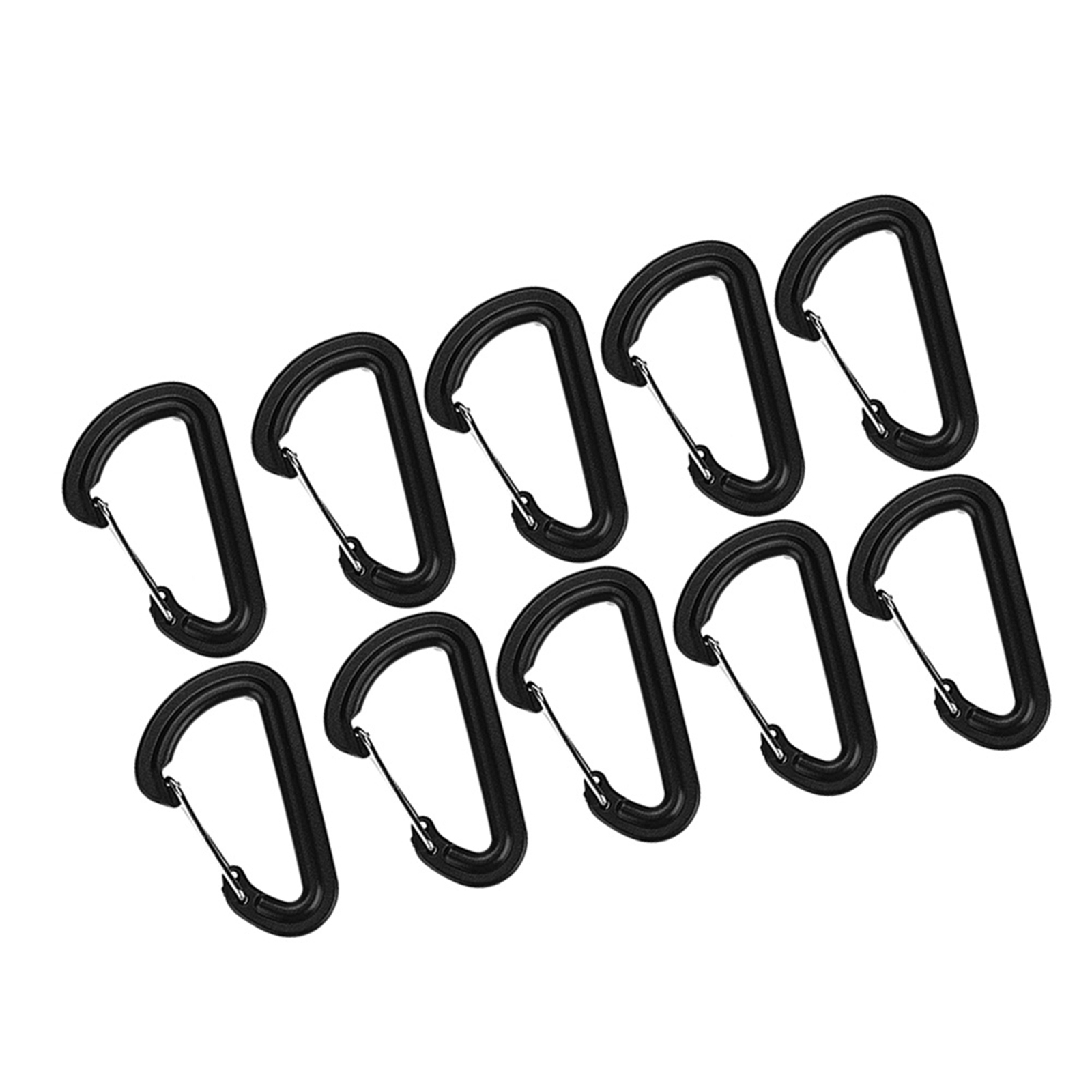 20Pcs Plastic Carabiner Climbing Hiking Locking Buckle Key Ring Outdoor FA