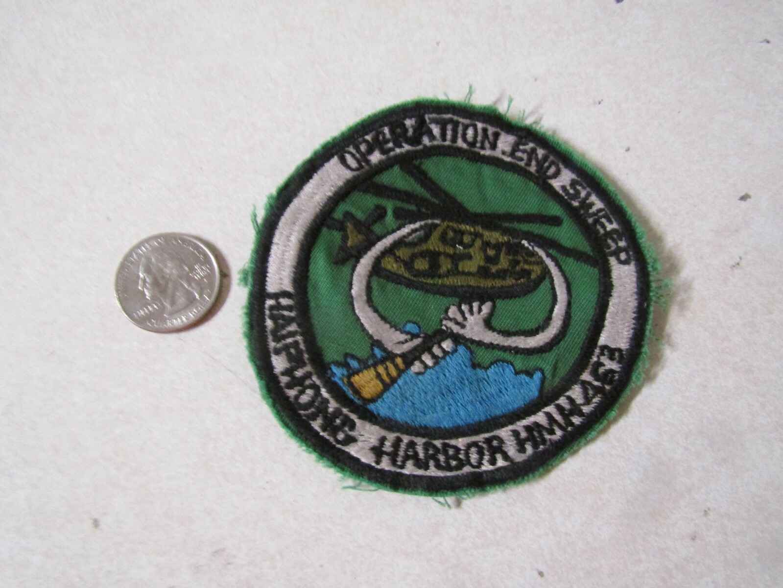 MILITARY PATCH OLD VIETNAM ERA OPERATION END SWEEP HAIPHONG HARBOR HMH 463