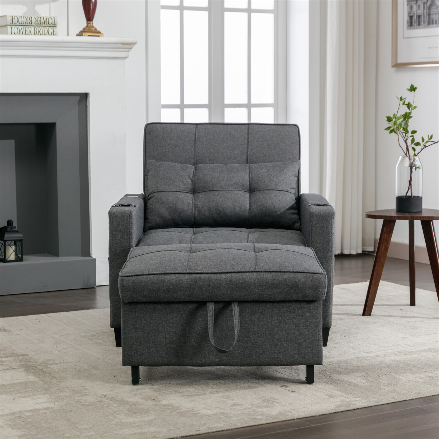 Convertible Sleeper Sofa Bed 3 in 1 Multi-Function Folding Sofa Bed w/ USB Ports