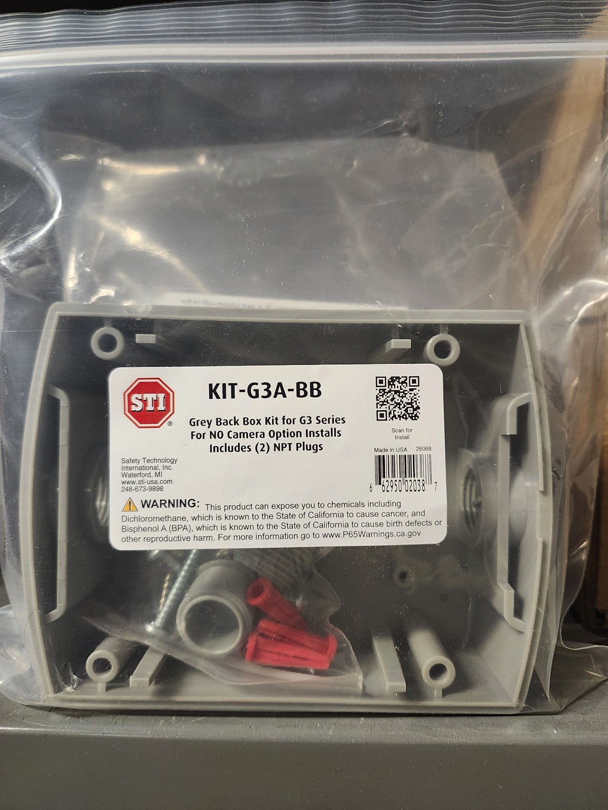 STI G3 Series Back Box, Grey, STI Model #KIT-G3A-BB