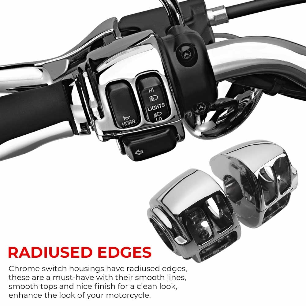 Chrome Hand Control Switch Housing Covers For Harley Sportster 1200 Softail Dyna