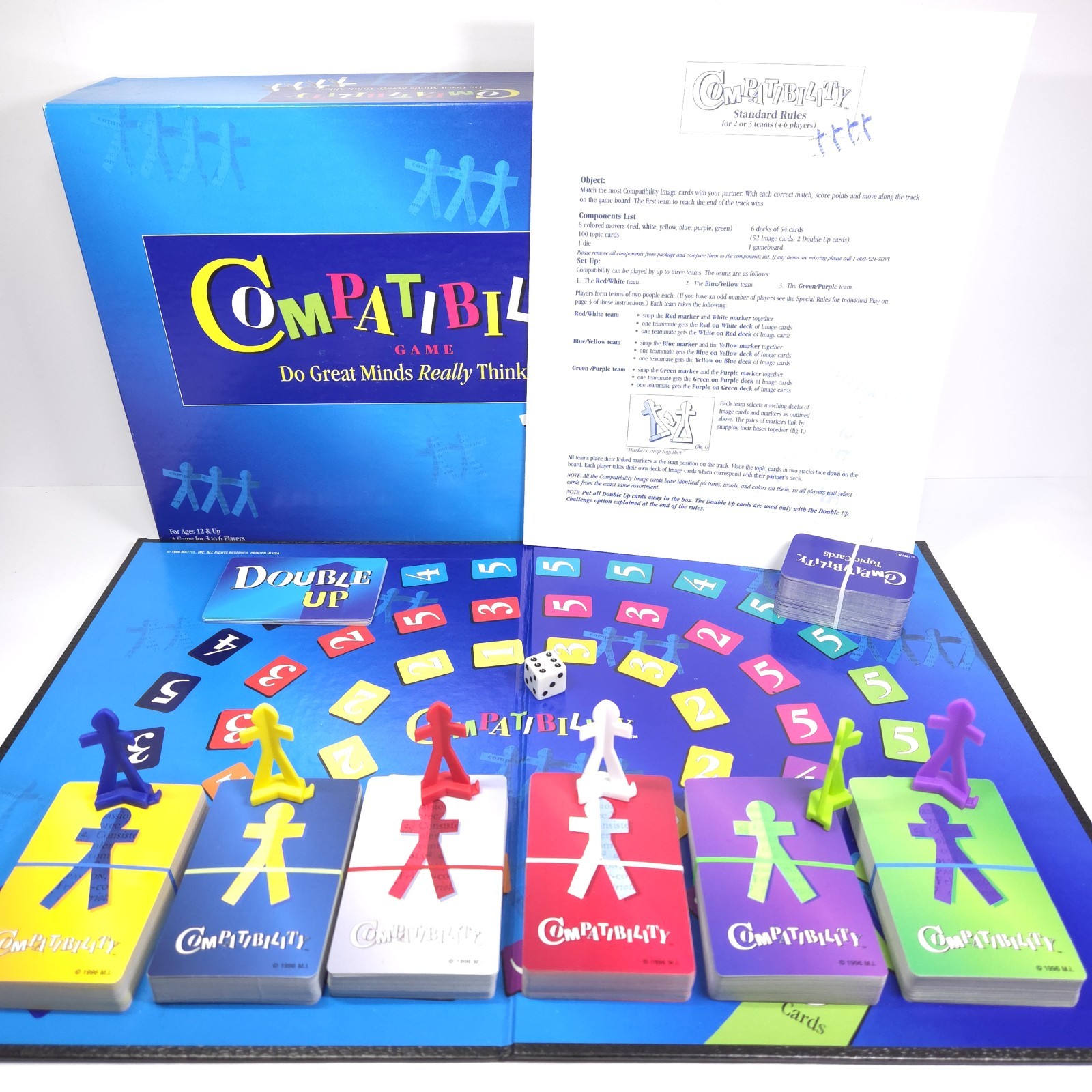 Mattel Compatibility Board Game 1996 100% Complete Couples Game Think Alike