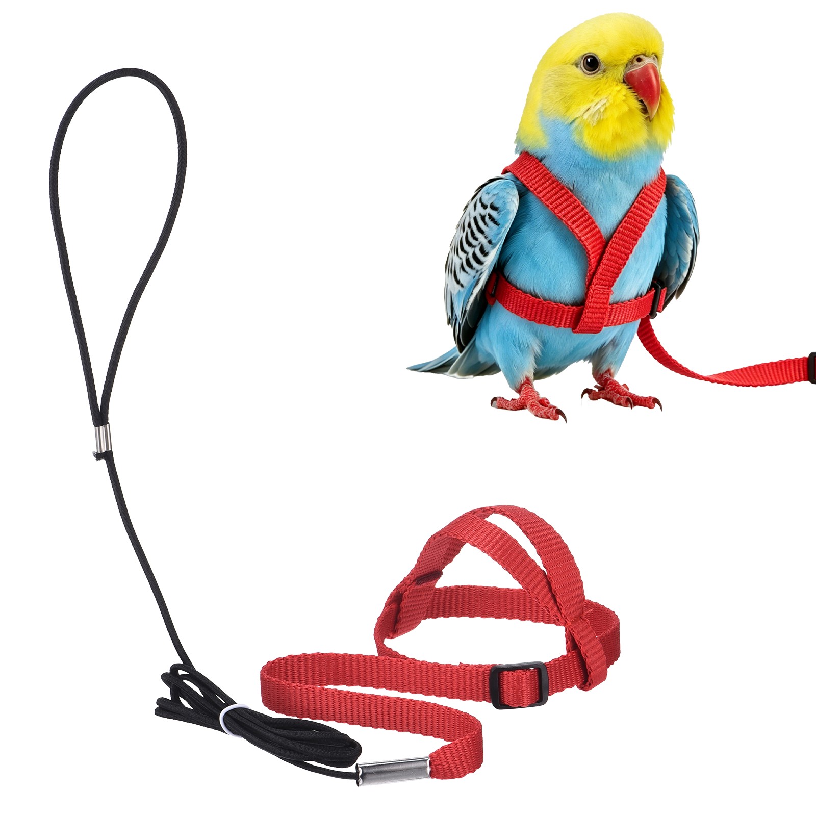 Adjustable Bird Harness Parrot Leash, m Size Nylon Bird Harness, Red