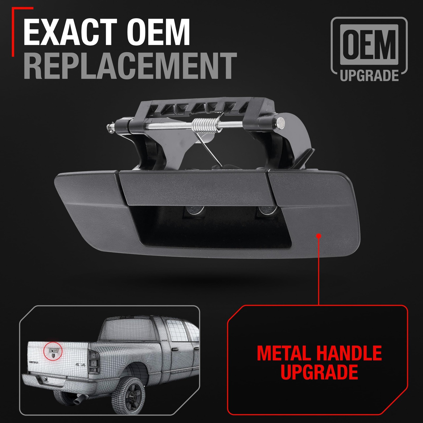 Tailgate Handle Assembly for Dodge Ram 1500, Ram 2500, Ram 3500.