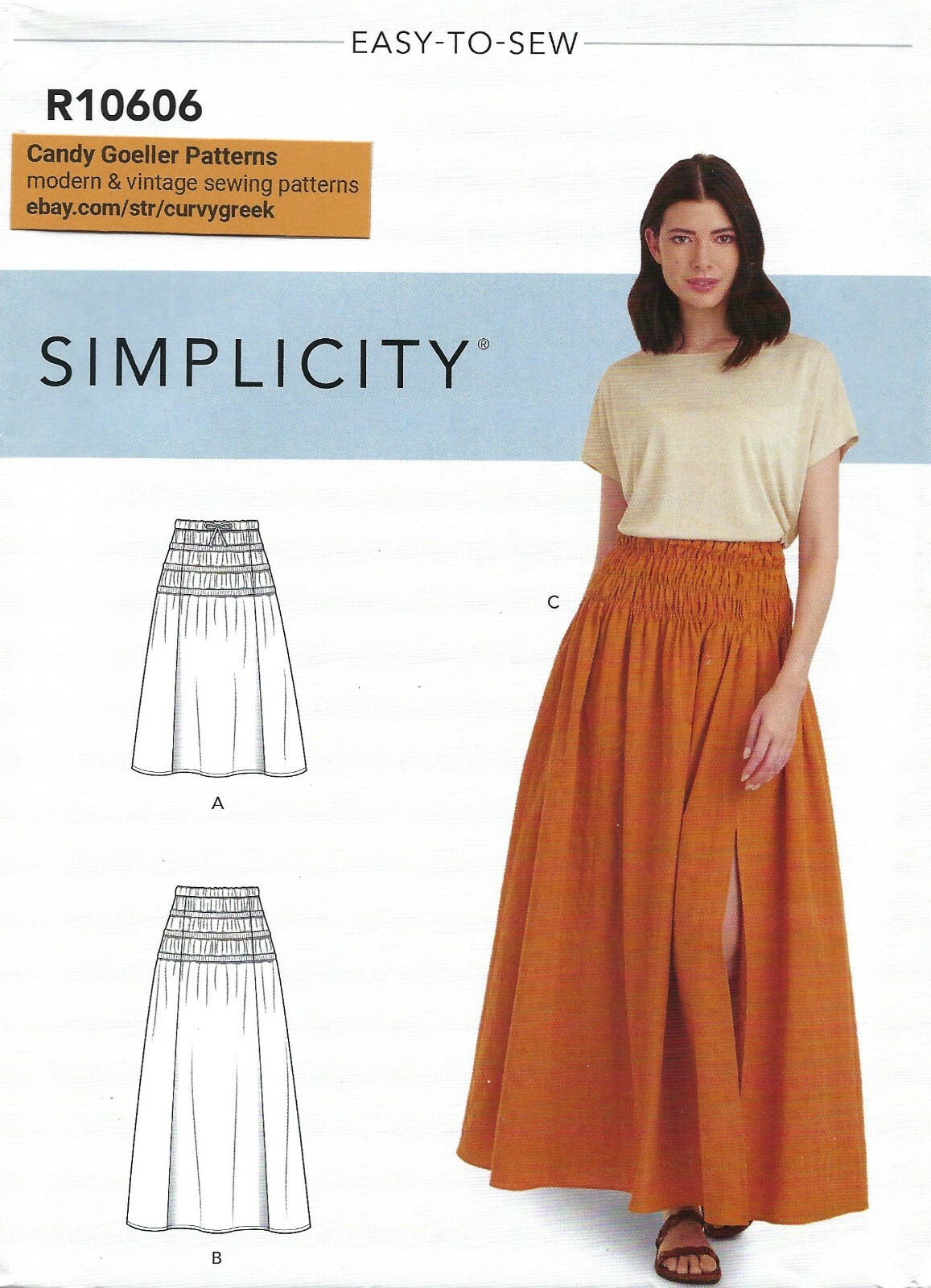Simplicity R10606 EASY Skirts w Elastic Gathers Sz 6-14 UNCUT Pattern S9145