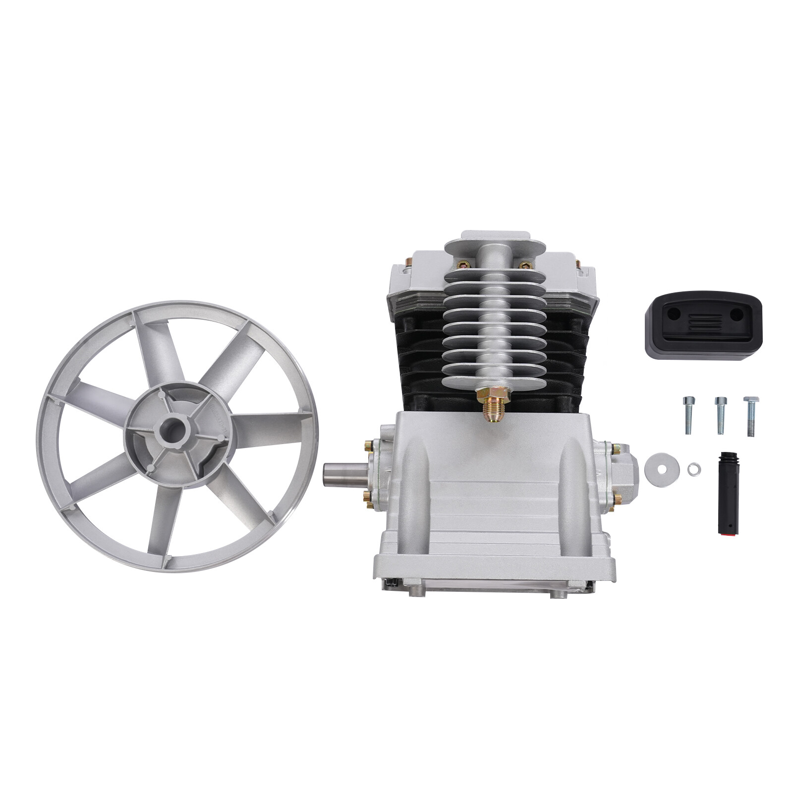 Piston 3HP 250L/min Single Stage Twin Cylinder Air Compressor Pump Head