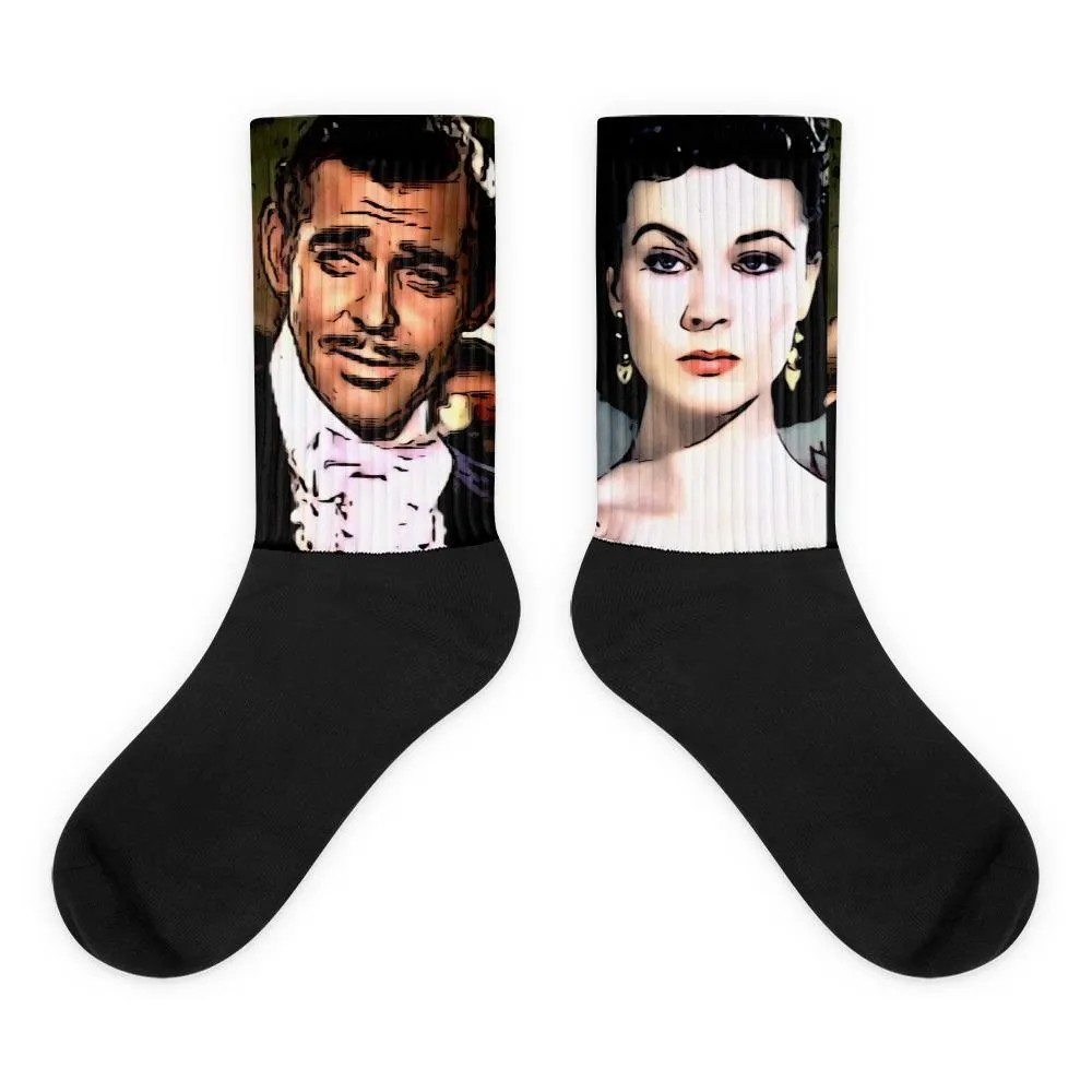 Rhett Butler Scarlett O’Hara Socks Gone With the Wind Movie Character Crew Socks