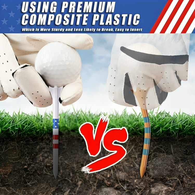 30 Pack Premium 3 1/4'' Plastic Golf Tees Alignment Marking Storage Box