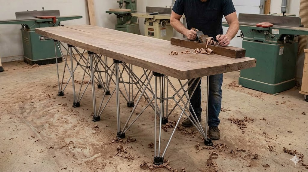Wadkins Co. 12 Legs Spider Leg Workbench Stainless Steel, 1200 kg Load Capacity