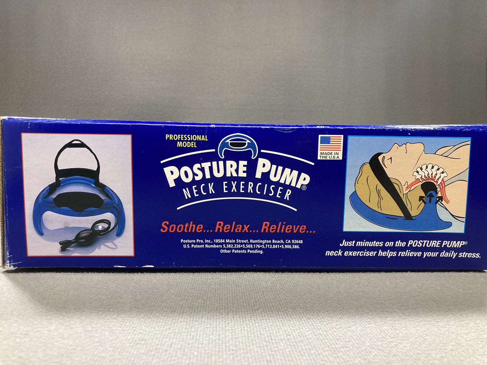 NOS Vintage Professional Model Posture Pump Neck Exerciser USA Double Valve