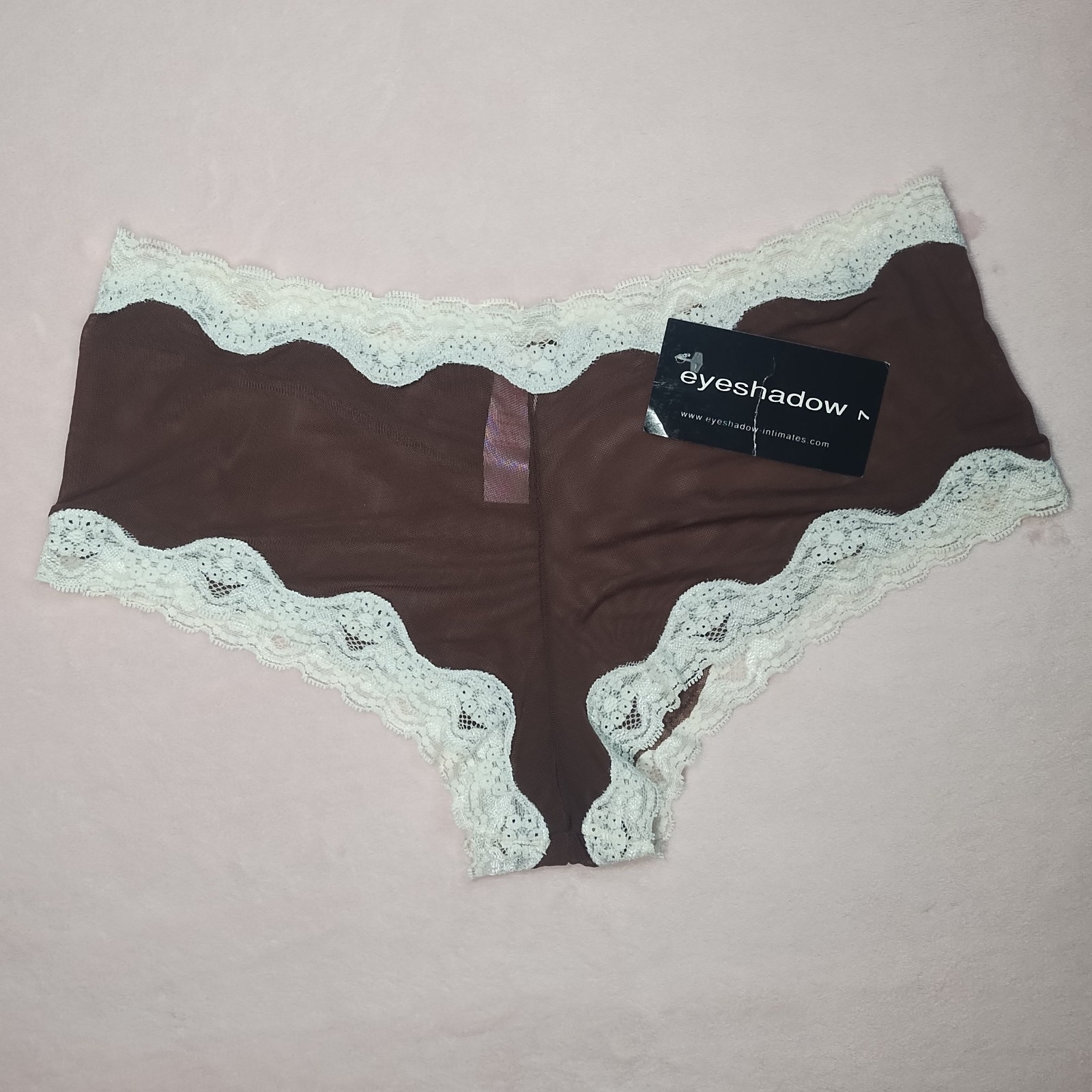vintage y2k deadstock low rise micro mesh lace trim cheeky hipster sz 7 nwt
