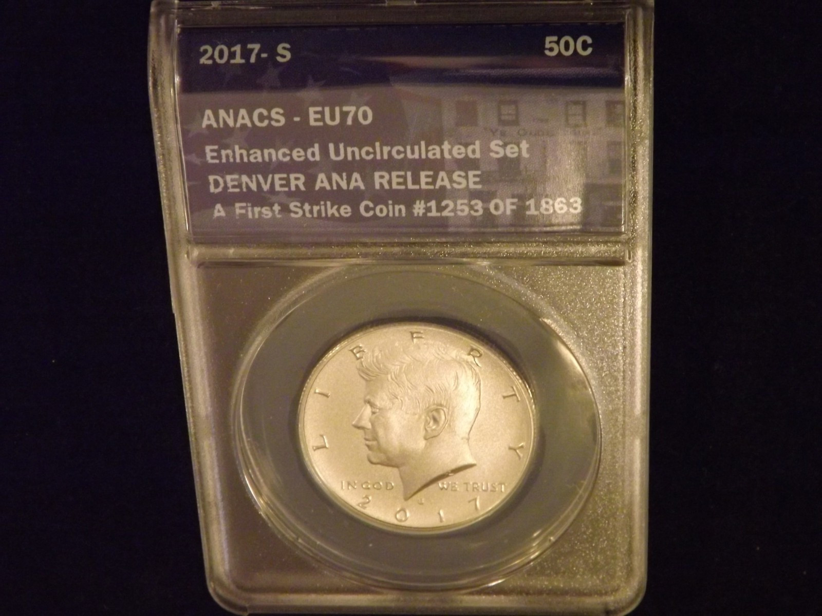 2017   50 C     Kennedy    Half Dollar     ANACS  EU  70