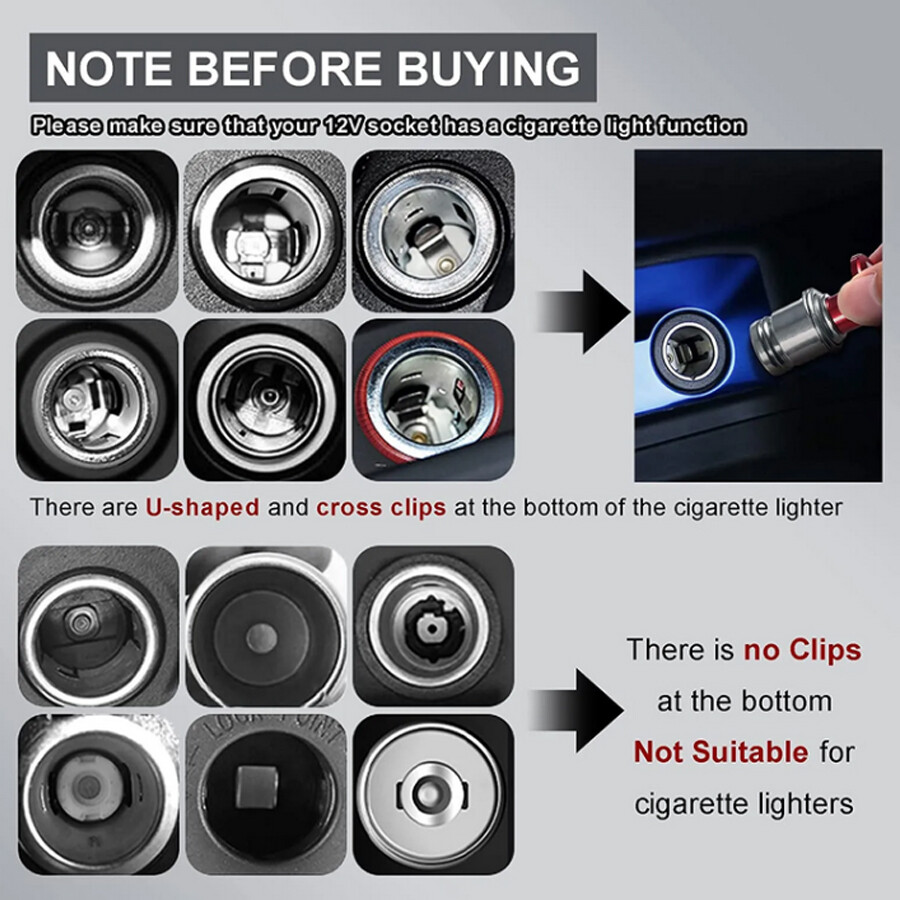 Universal 12V Car Pop Up Cigarette Lighter Socket Aluminium Alloy Eject Button