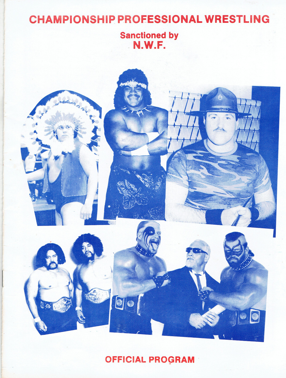 1986 N.W.F. Wrestling Official Program Pre 1st issue ~ Sgt. Slaughter Cover - MT
