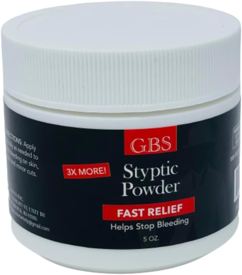 G.B.S Styptic Powder with Sealed Top + Scoop Stop Bleeding, First Aid