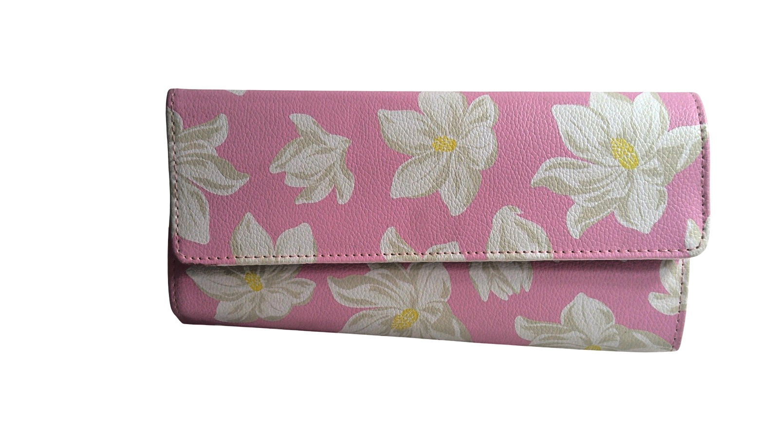 Draper James Jewelry Travel Case Organizer Pink Magnolia Floral Snap Clutch