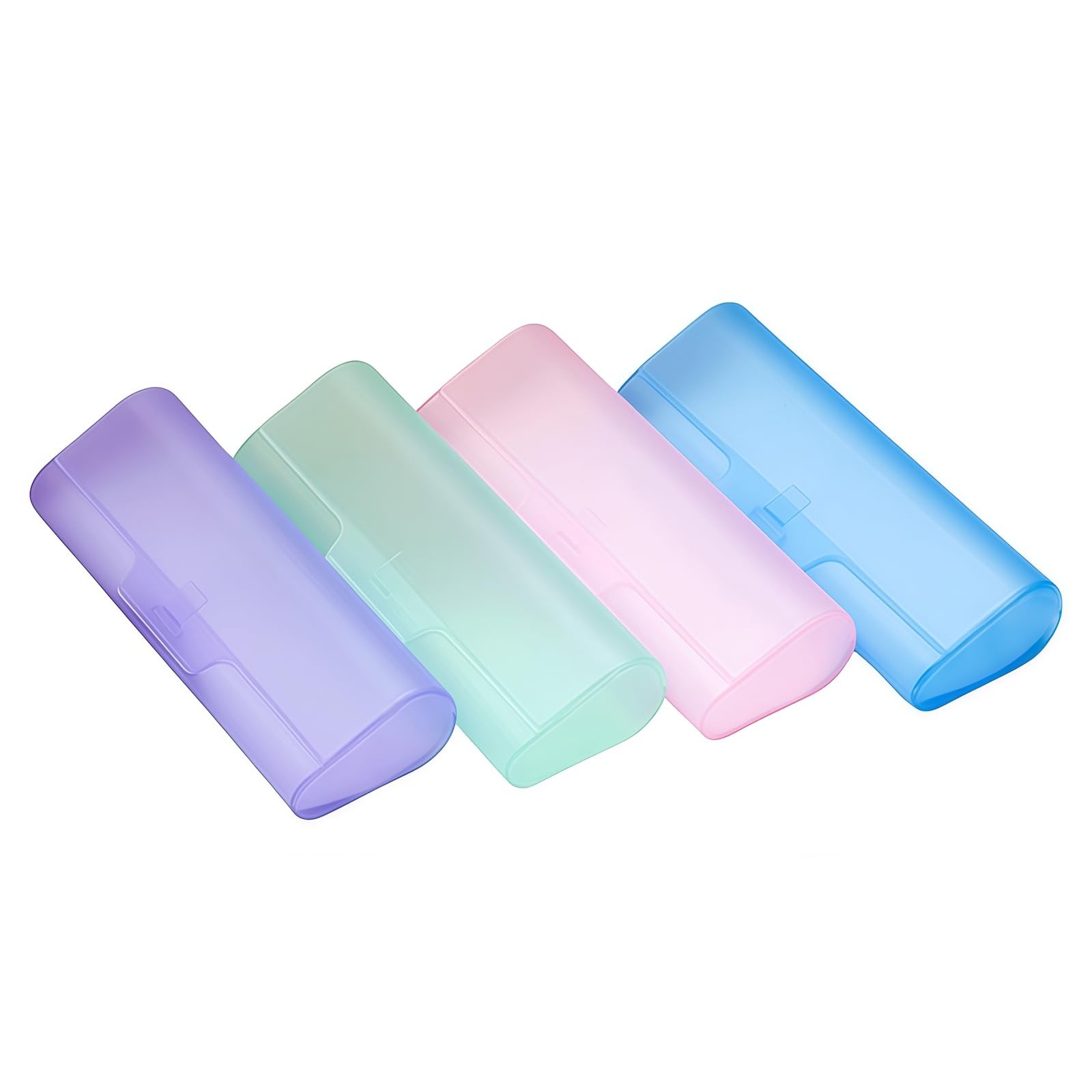 4PCS Portable Transparent Plastic Glasses Case Hard Shell Eyeglasses