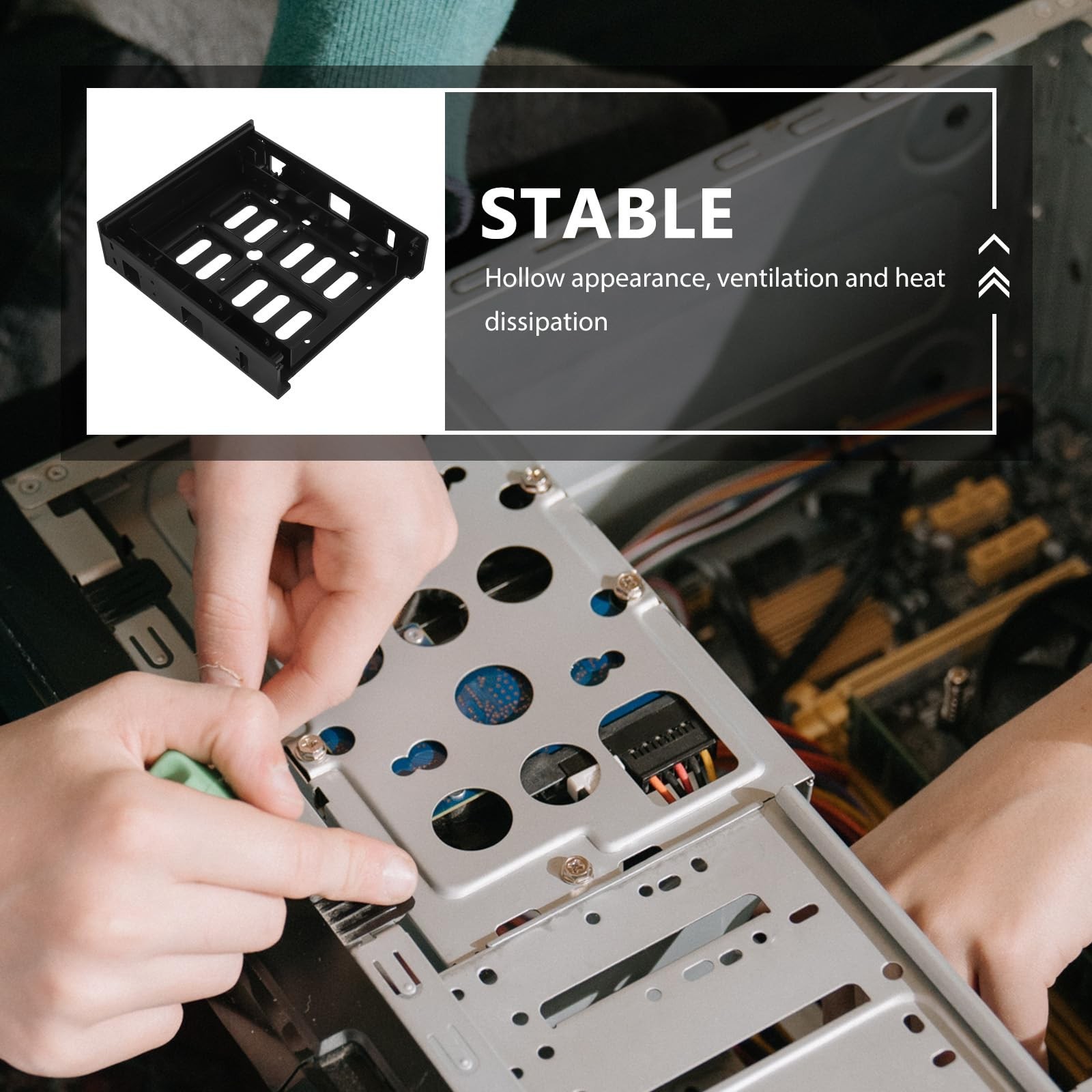 Uonlytech HDD Bracket 3.5 Drive Cage Bay Internal Black