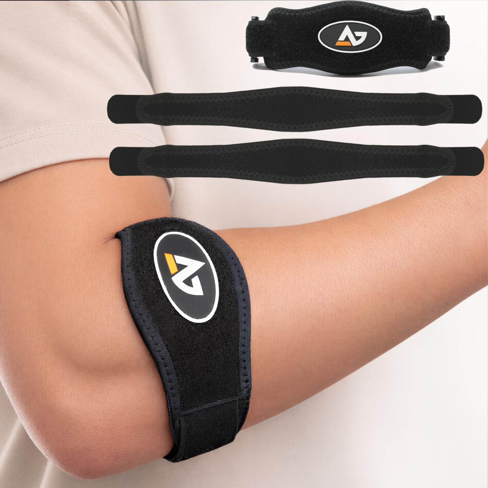 AetherGear Tennis Elbow Brace with Bonus Replacement Strap 1 pack  Forearm Br...