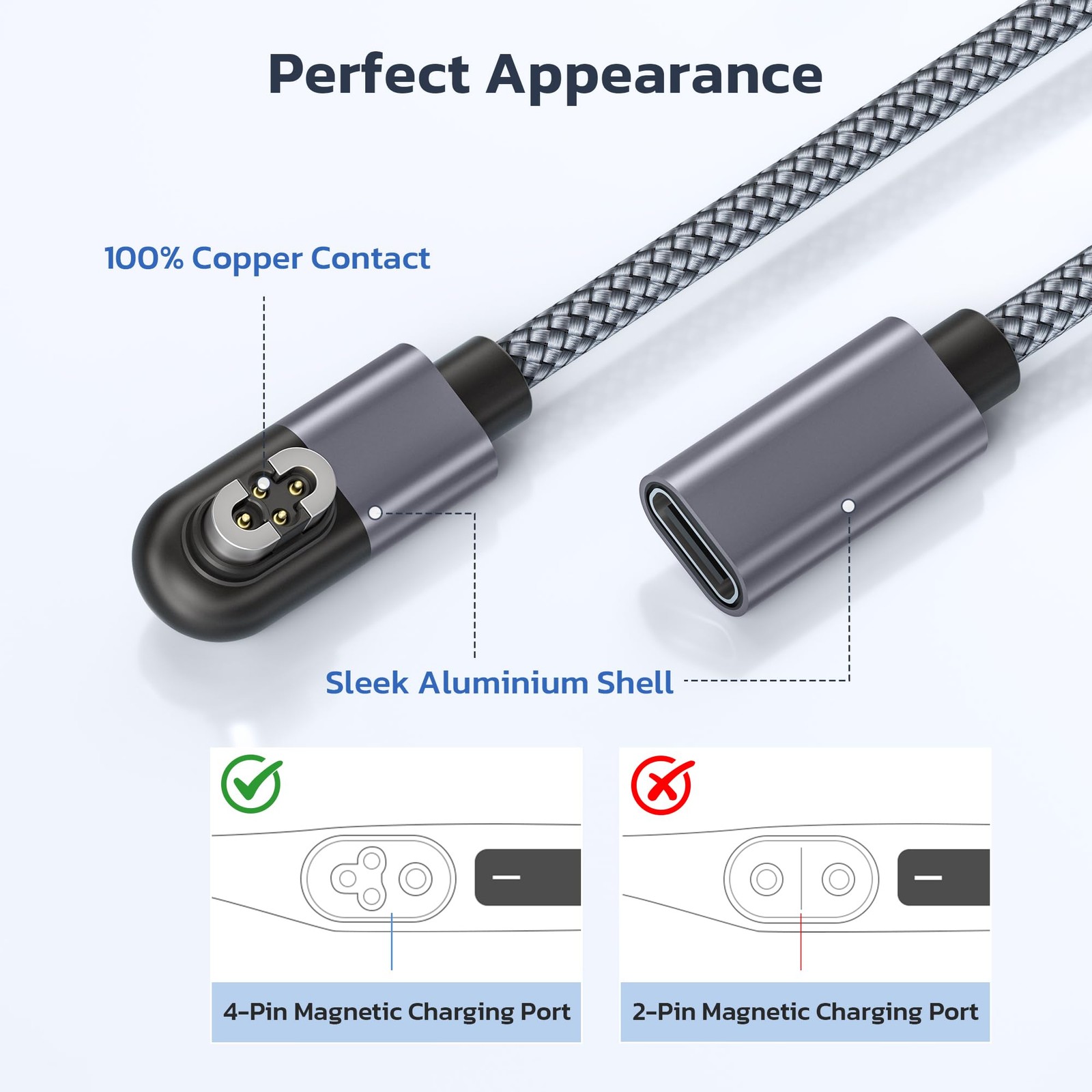 USB 4Pin Shokz OpenSwim S710 Charging Cable Adapter 2Pack
