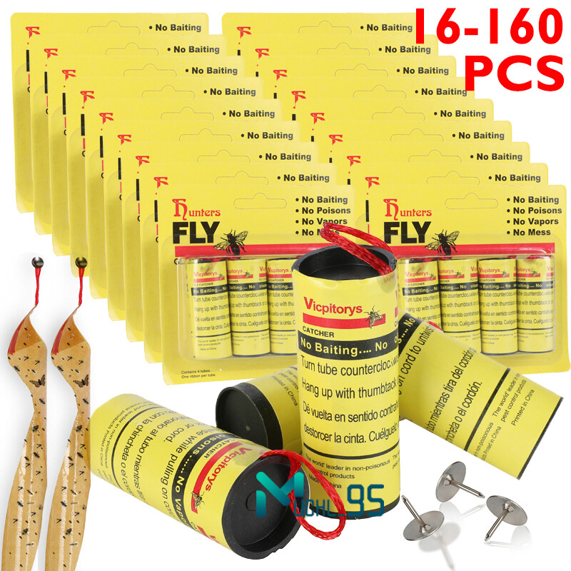 NEW Tiras Atrapa Moscas Mosquitos Trampa Papel Pegamento para Insectos Voladores